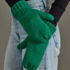 Green Cuffed Knit Mittens