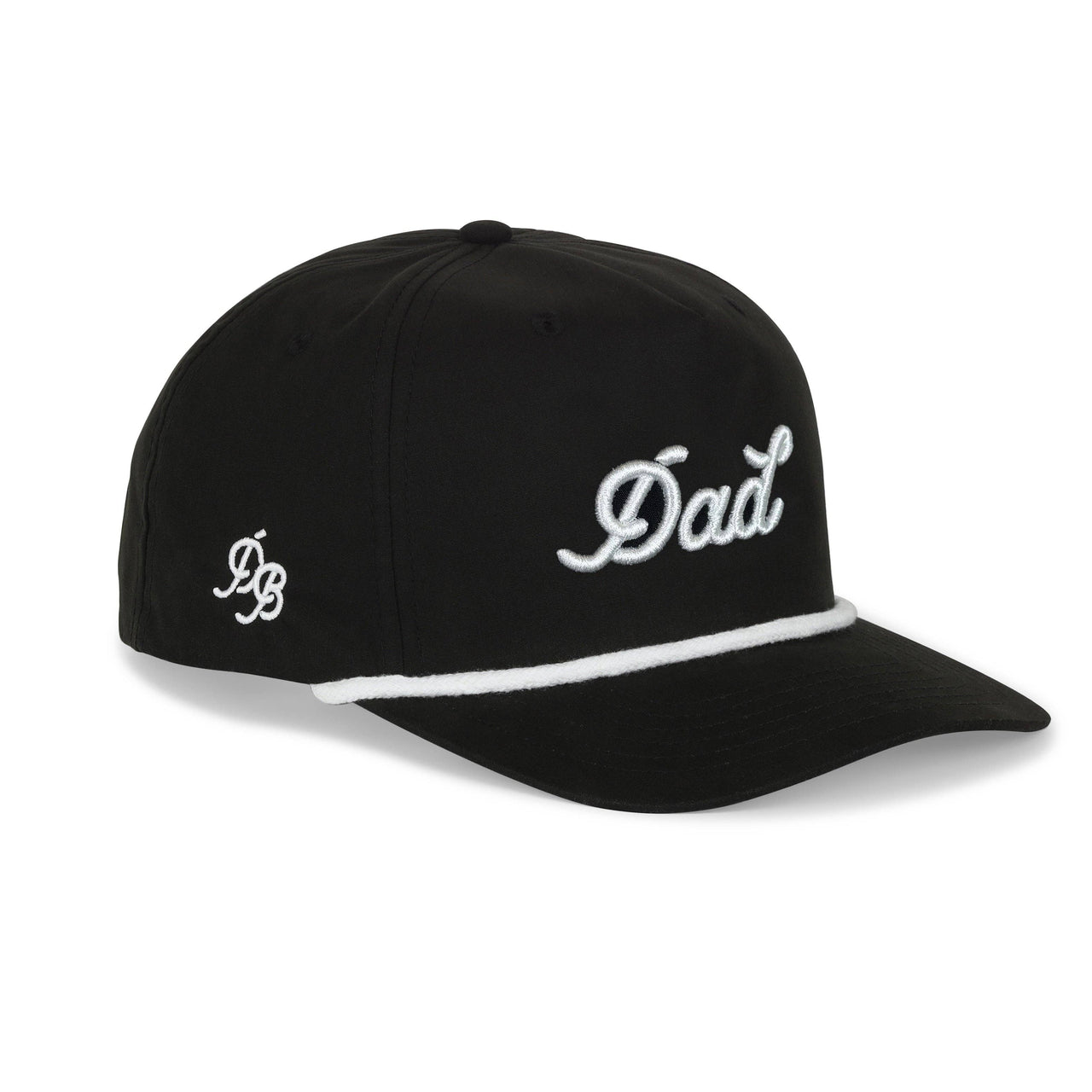 Dad 3D Puff Rope Hat - Black White 5-Panel