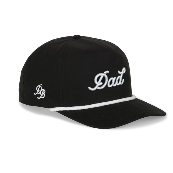 Dad 3D Puff Rope Hat - Black White 5-Panel
