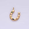 14K Gold Filled CZ Multicolor Dotted Lucky Horseshoe Charm | AC-819: Gold