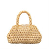 Handmade Wooden Bead Handbag - Khaki