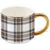 Orange Navy Plaid Coffee Mug