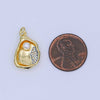 24K Gold Filled Shell Pearl Clam Sea Shell Charm | AF451