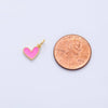 18K Gold Filled 8mm Pink Enamel Heart Mini Charm | Charms-00260