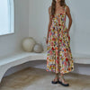 Woven Cotton Rayon Floral Print Sleeveless Dress