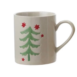 Hand Painted Stoneware Tree Mug - 4 Styles