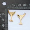 24K Gold Filled 18mm Martini Olive Alcohol Drink CZ Mini Charm in Gold & Silver | E311: Gold