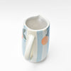 Blue Striped Orange Ceramic Pitcher