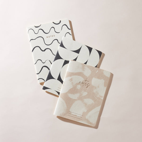 Flex Notebooks With Saddle Stitch Spine - Set Of 3