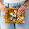 Mustard & Multicolored Floral Pouch