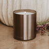 Warm and Cozy 10 oz Soy Candle, Metallic Jar
