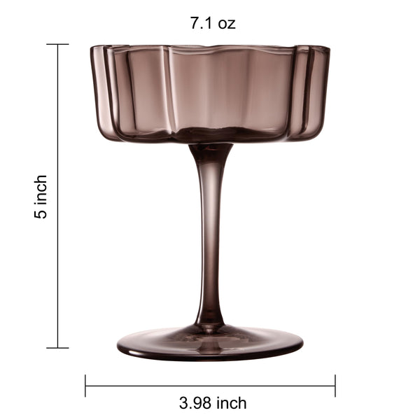 Flower Wave Coupe Cocktail Glass