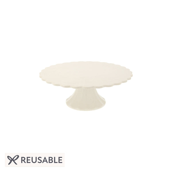 Small Cream Reusable Bamboo Cake Stand