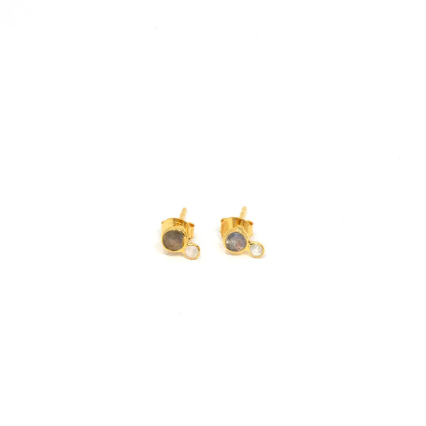 Elemental Duo Stud - Labradorite