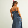 Button Front Tencel Maxi Dress - Denim
