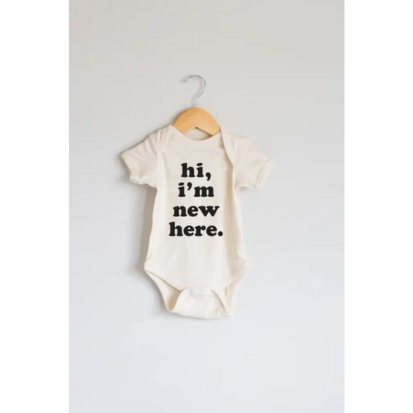 Hi, I'm New Here Organic Bodysuit - Size NB-3m
