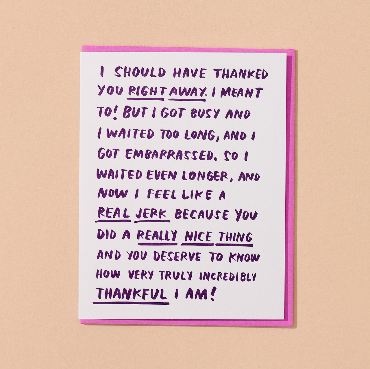 Letterpress Thank You Card