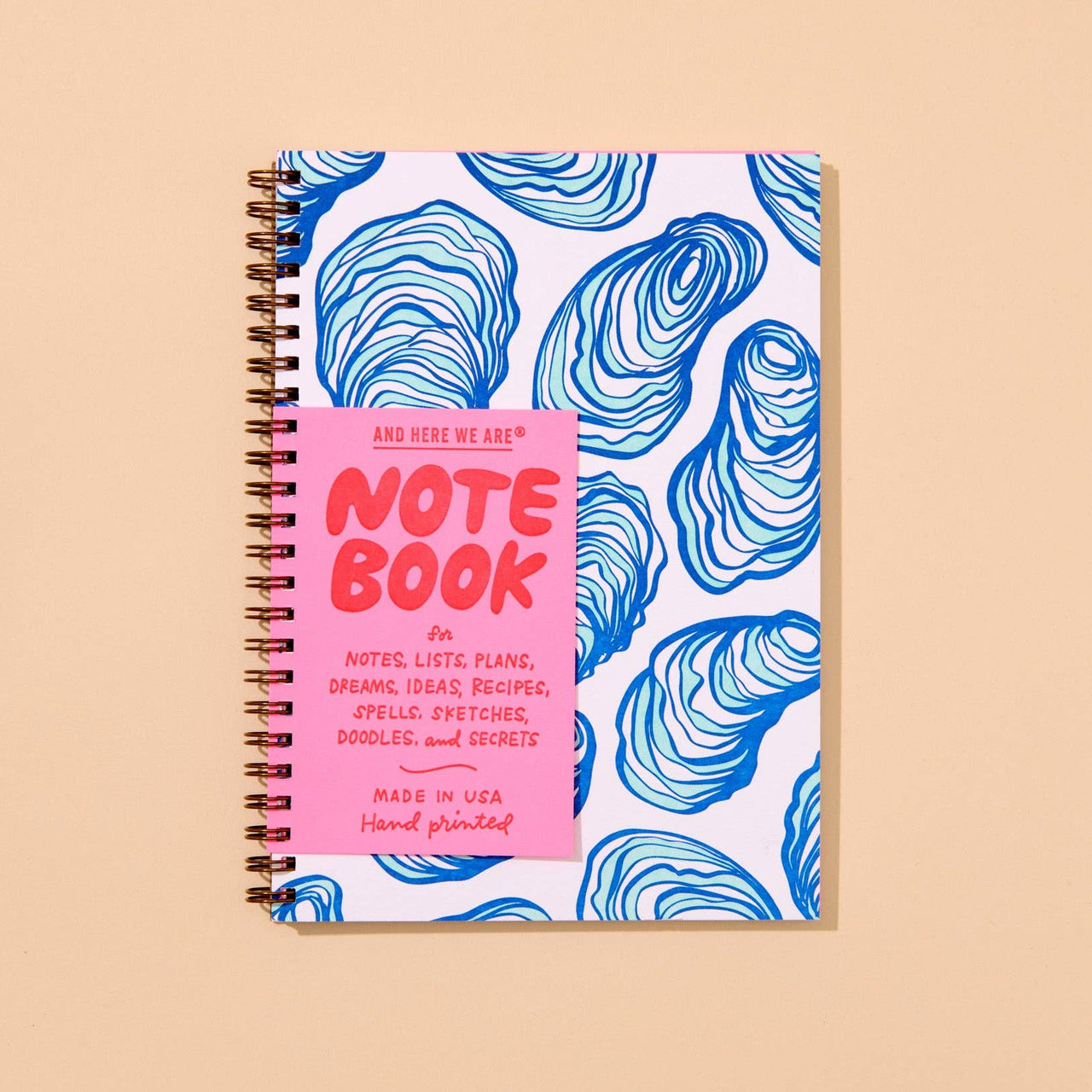 Oyster Letterpress A5 Spiral Notebook