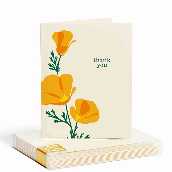 California Poppies Thank You Cards - Set of 8