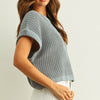 Dolman Sleeve Knitted Top - Blue