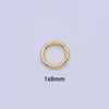 24K Gold Filled 5mm, 6mm, 7mm, 8mm (18 Gauge) Jump Ring Jewelry Making Supply | SP-1560 ~ SP1563-15: 7mm