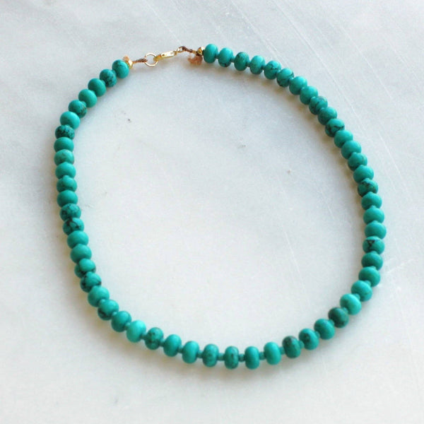 Moxie Candy Bead Turquoise Necklace