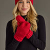 Red Cuffed Knit Mittens