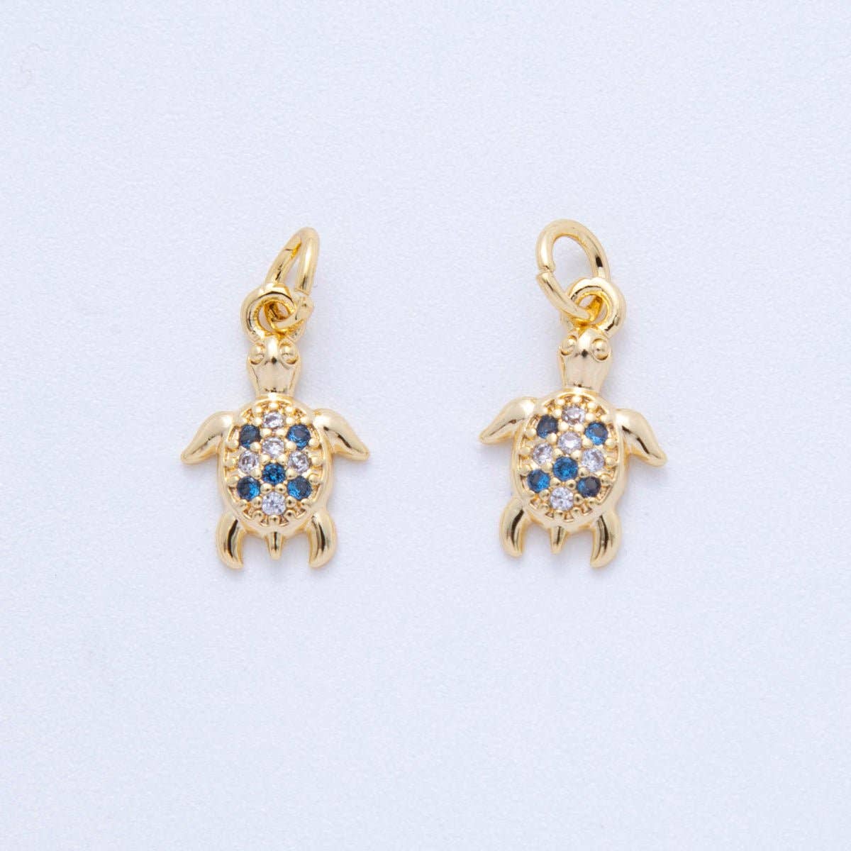 Micro Pave CZ Mini Sea Turtle Charm