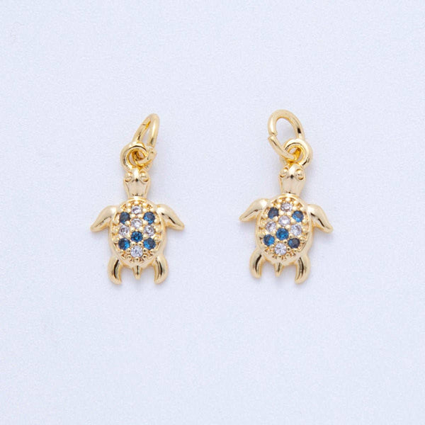 Micro Pave CZ Mini Sea Turtle Charm