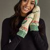Ivory Cherry Pattern Mittens