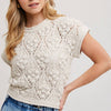 Knit Short Sleeved Pullover - Natural
