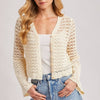 Open-Knit Crochet Cardigan - Ecru