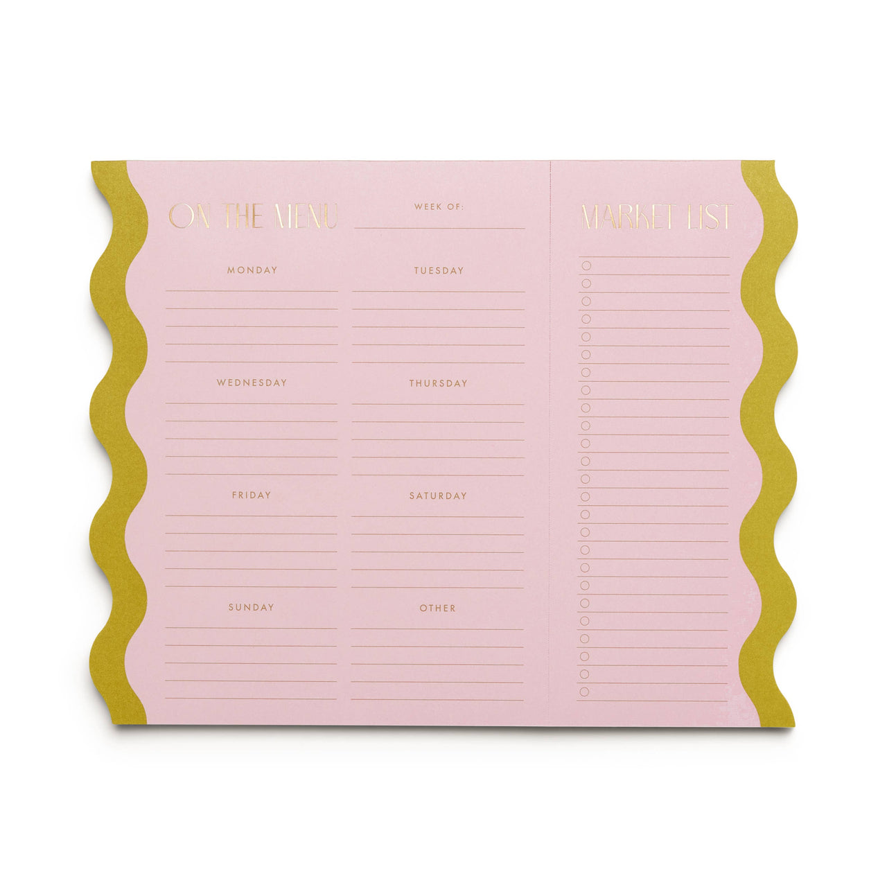 Meal Planner Notepad With Magnets - Pink + Chartreuse
