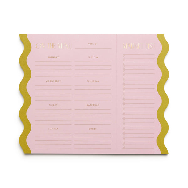 Meal Planner Notepad With Magnets - Pink + Chartreuse