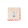 Pink Stripe Scallop Cocktail Napkin