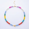 18K Gold Filled Colorful Candy Gemstone Rondelle Bead Chain Necklace 17.5 Inch with Extender | WA-3318: #1