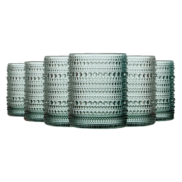Hobnail Beaded Tumbler Drinking Glasses - Sage Green
