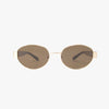 Coco Amber Polarized Oval Metal Fashion Sunglasses