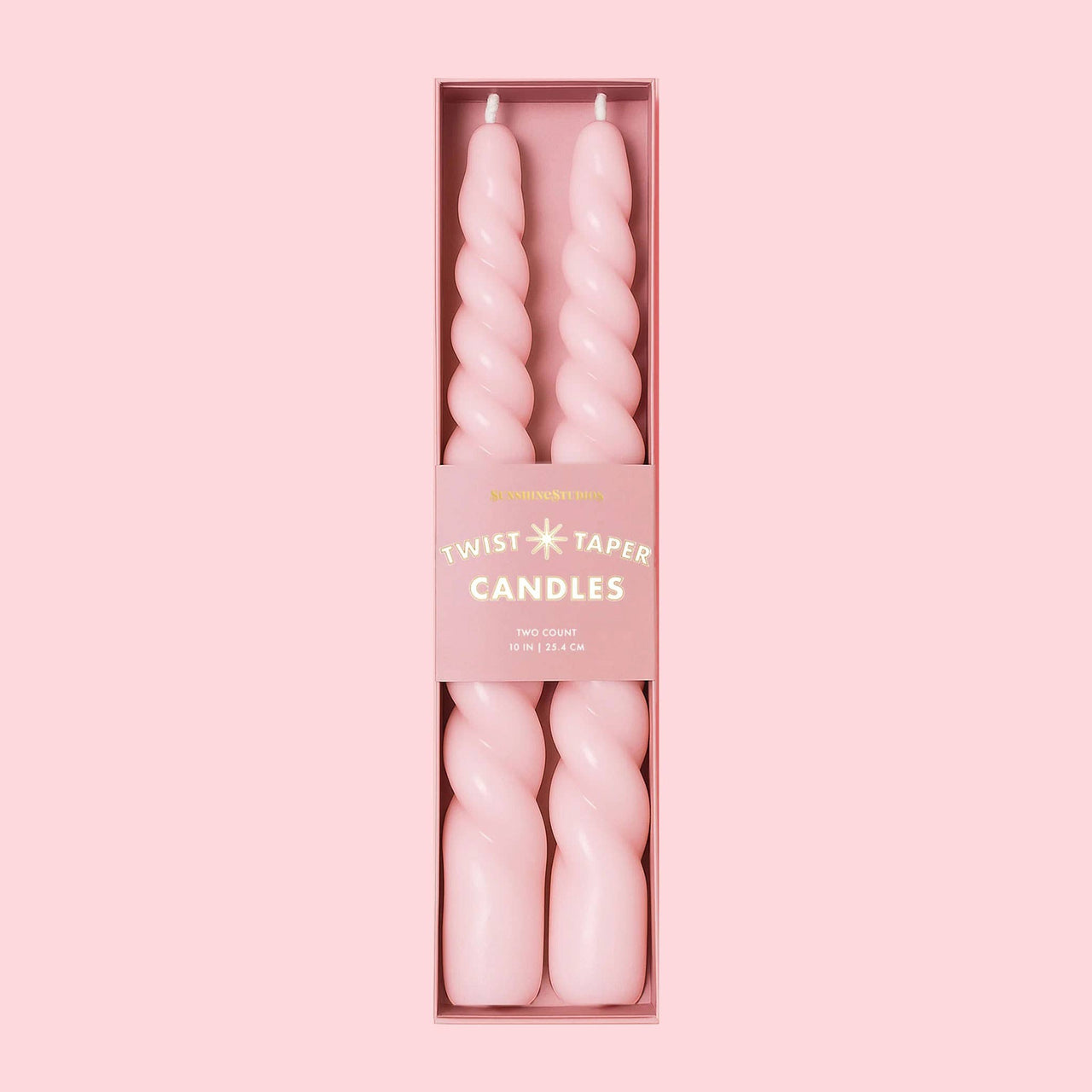 Twist Taper Candles - Pink