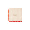 Pink Stripe Scallop Cocktail Napkin