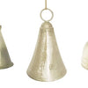 Hanging Metal Bells Distressed Pewter Finish