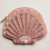 Beaded Shell Pouch with Pearl Accent