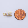 14K Gold Filled 12mm White Enamel Film Retro Digital Camera 3D Multidimensional Charm | Charms-00060