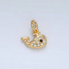 24K Gold Filled Micro Paved CZ Whale Charm | AC-171
