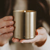 Warm and Cozy 10 oz Soy Candle, Metallic Jar