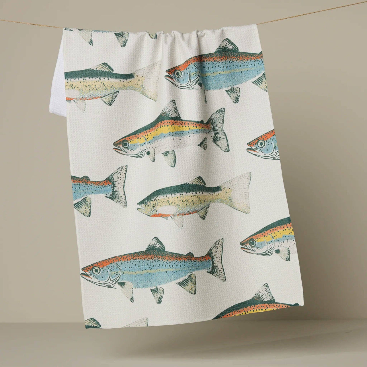 Hooked on Fishing Tea Towel