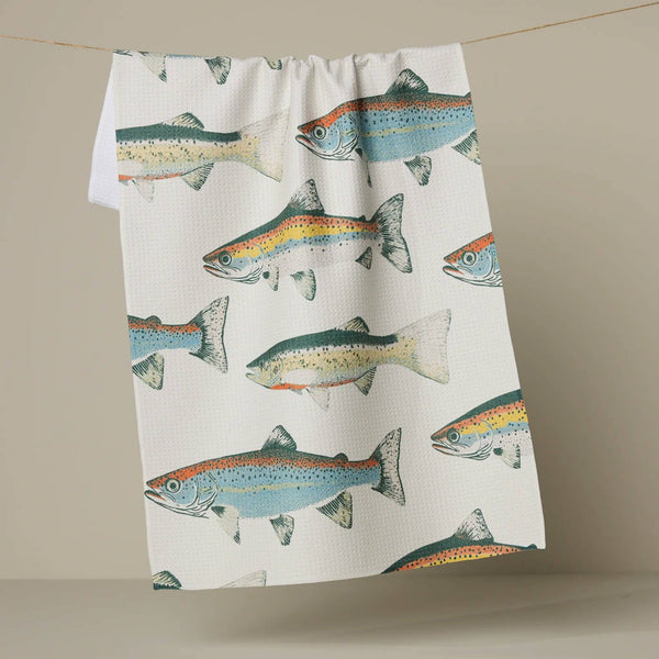 Hooked on Fishing Tea Towel