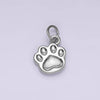 14K Gold Filled Mini Pet Pawprint Animal Minimalist Charm in Gold & Silver | AG652: Gold