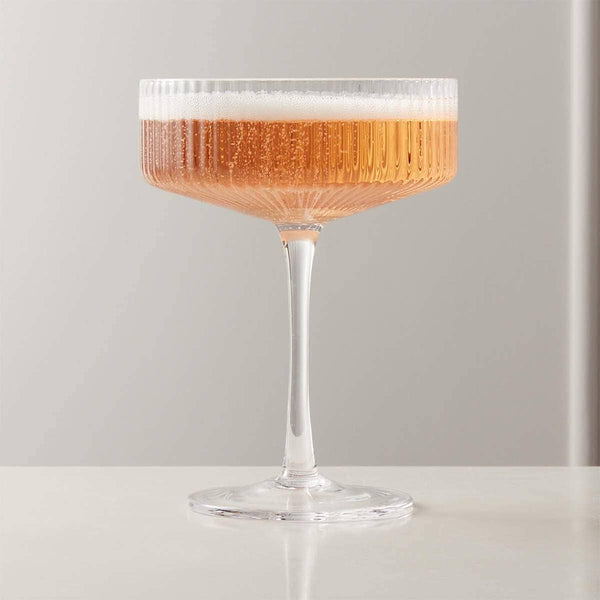 Ribbed Vintage Art Deco Coupe Glass - 12oz
