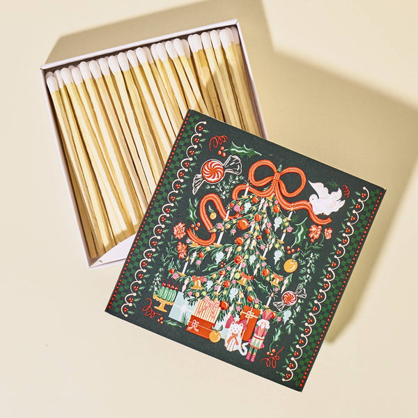 Jolly Christmas Tree Large Square Matchbox
